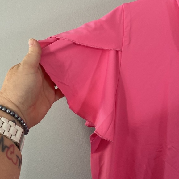 Pink Women's Polo Shirt Zip front - Picture 4 of 8